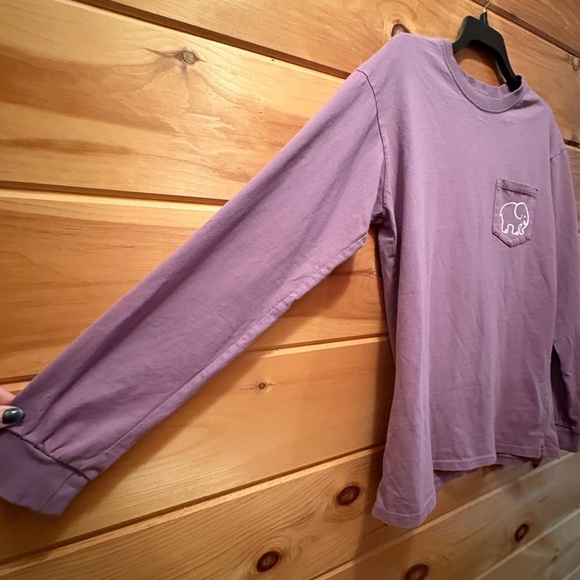 Ivory Ella size Medium purple long sleeve tee with boho elephant print. - Picture 4 of 8